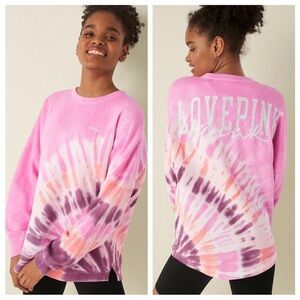 PINK Victoria's Secret Crewneck Tie-Dye Sweatshirt in Pink and Purple
